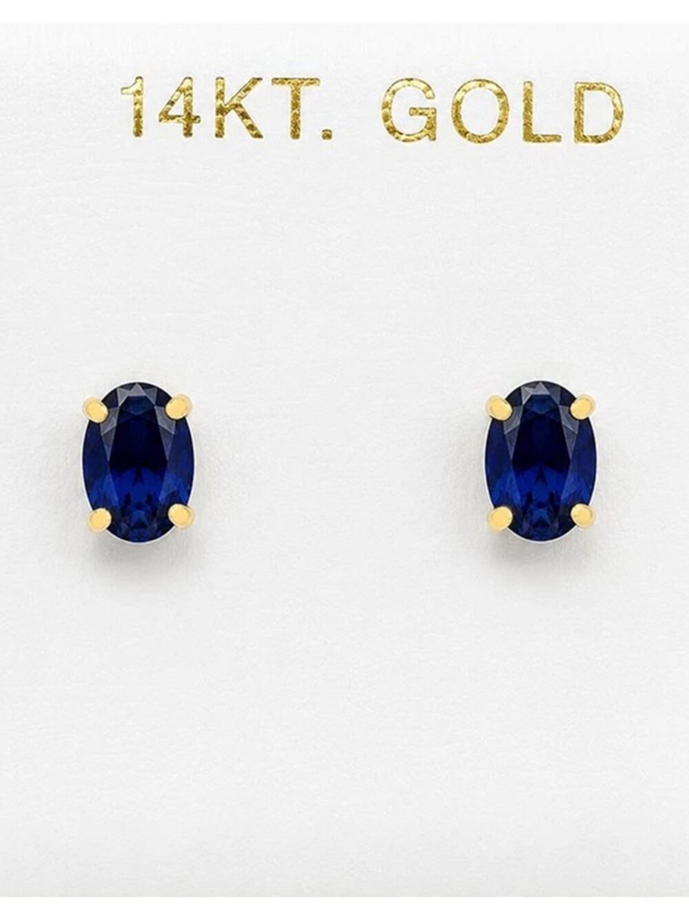 Genuine 1.26 Cts Blue Sapphire Stud Earrings 14k Gold